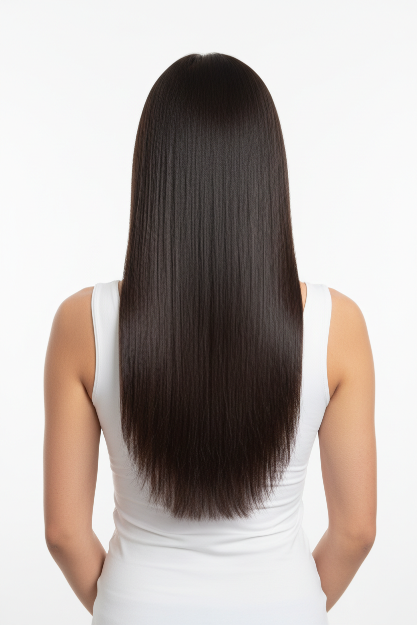 After - Straightened hair