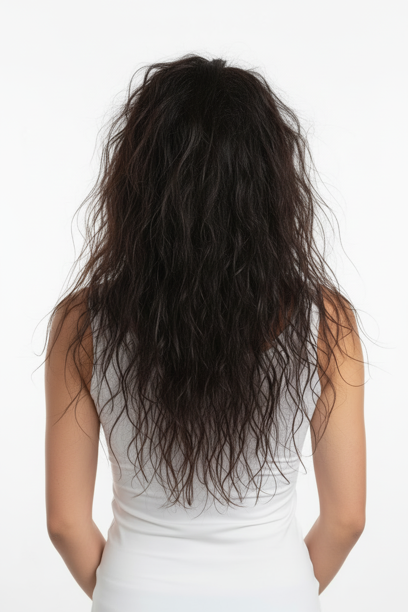 Before - Frizzy messy hair